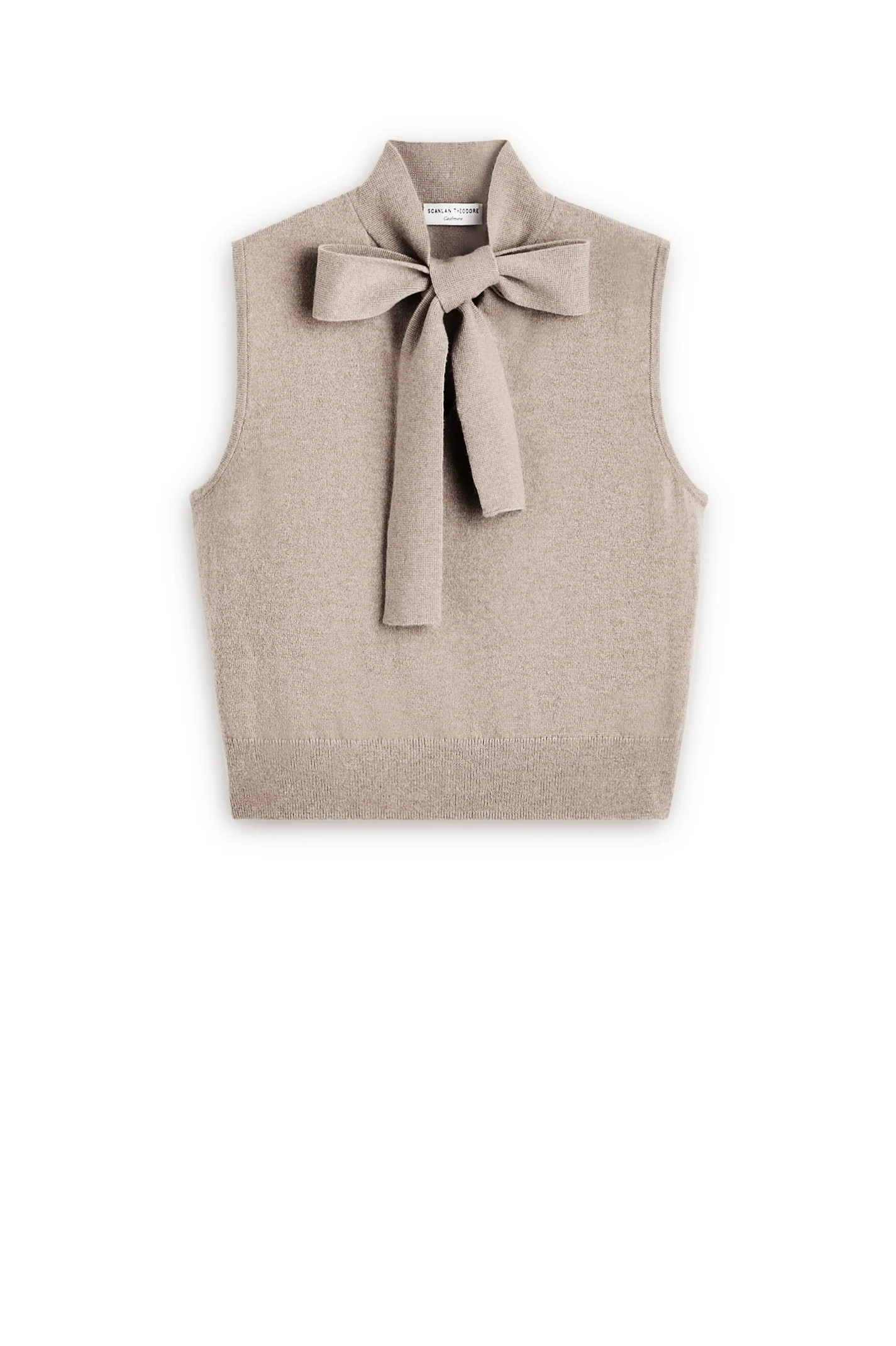 CASHMERE TIE SLEEVELESS TANK - OAT - Scanlan Theodore | Scanlan Theodore US
