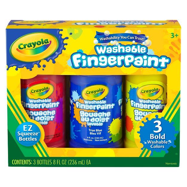 Crayola 3ct 8oz Washable Fingerpaint - Bold Colors | Target