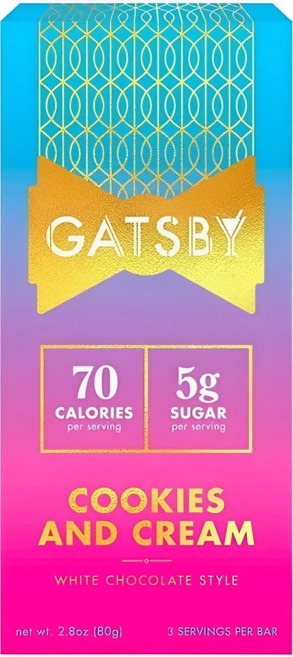 Gatsby Cookies & Cream White Chocolate Bar, Low-Sugar, 2.8 oz | Walmart (US)