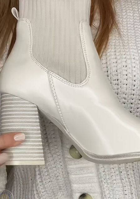 Affordable white heeled booties. Pointed toe boots. Amazon fashion find. 

#LTKFind #LTKshoecrush #LTKunder50