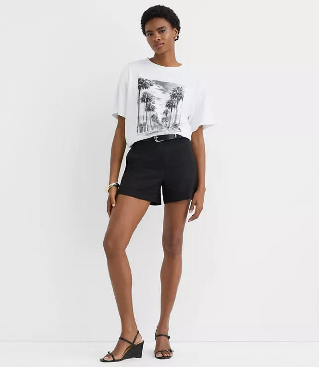 Cuffed Shorts in Doubleweave | LOFT
