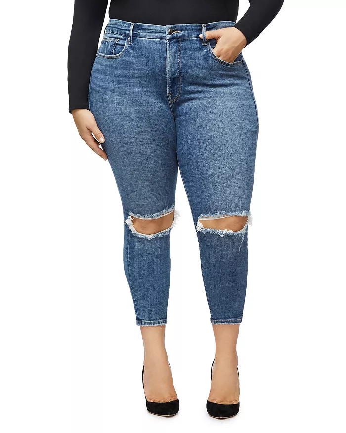 Good Legs High Rise Ripped Skinny Crop Jeans in Blue261 | Bloomingdale's (US)