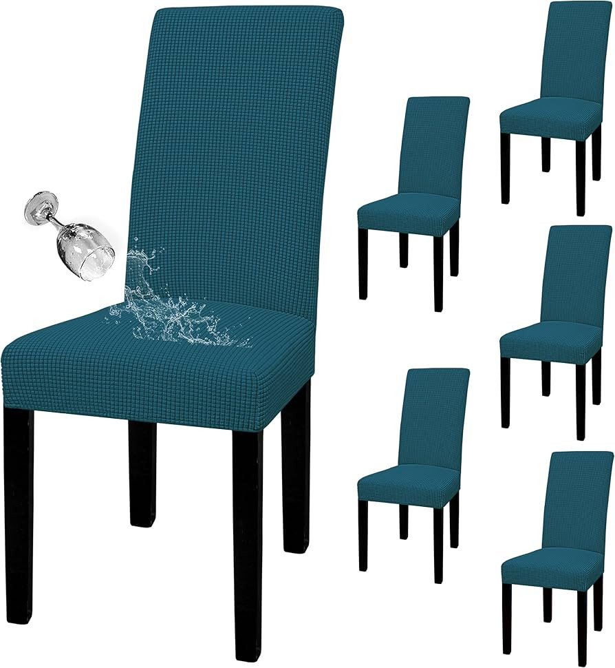 Easy-Going 100% Waterproof Dining Room Chair Cover Set of 6, Stretch Jacquard Parson Chair Slipco... | Amazon (US)