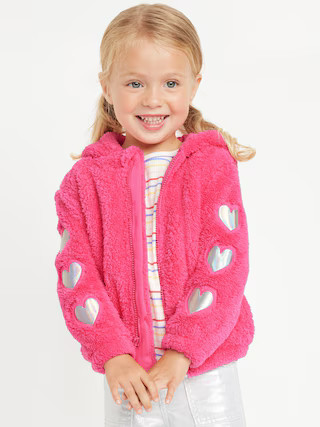 Sherpa Full-Zip Applique Jacket for Toddler Girls | Old Navy (US)