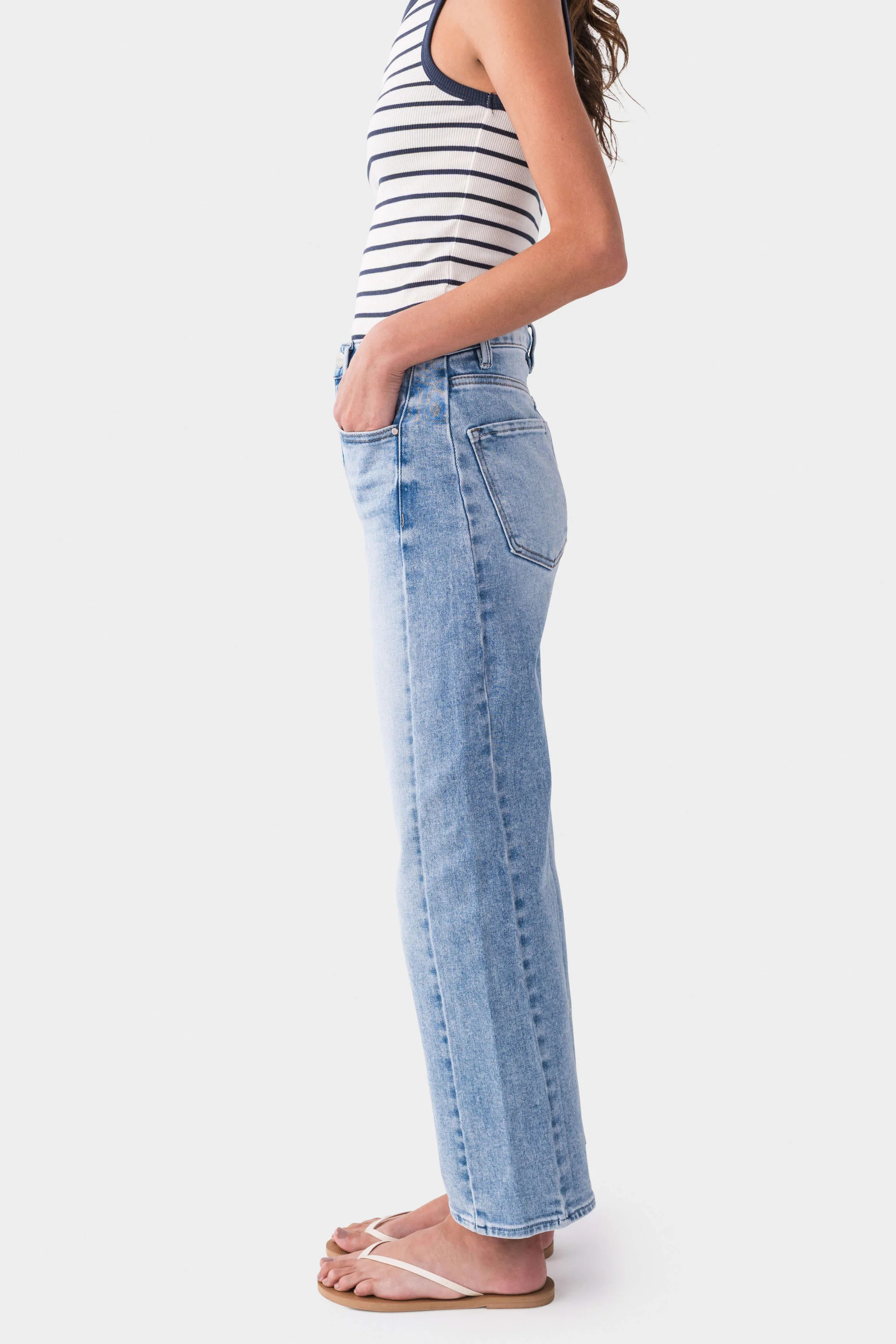 Risen Wren High Rise Barrel Jeans | Social Threads
