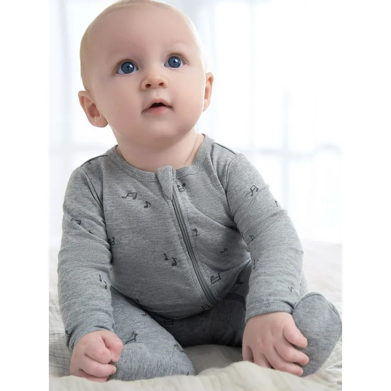 Gerber Baby Boy Sleep ´N Play Footed Cotton Pajamas, 2-Pack, Sizes Newborn - 3/6 Months | Walmart (US)