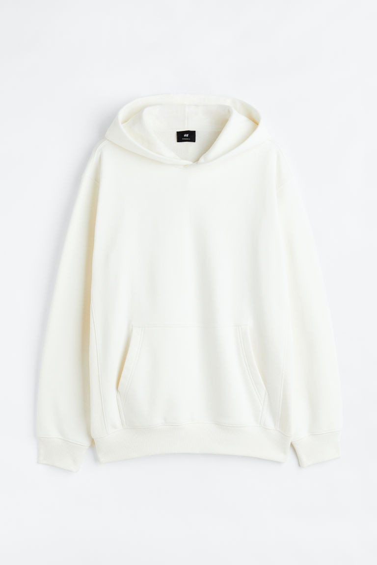 H & M - Oversized Fit Cotton hoodie - White | H&M (UK, MY, IN, SG, PH, TW, HK)