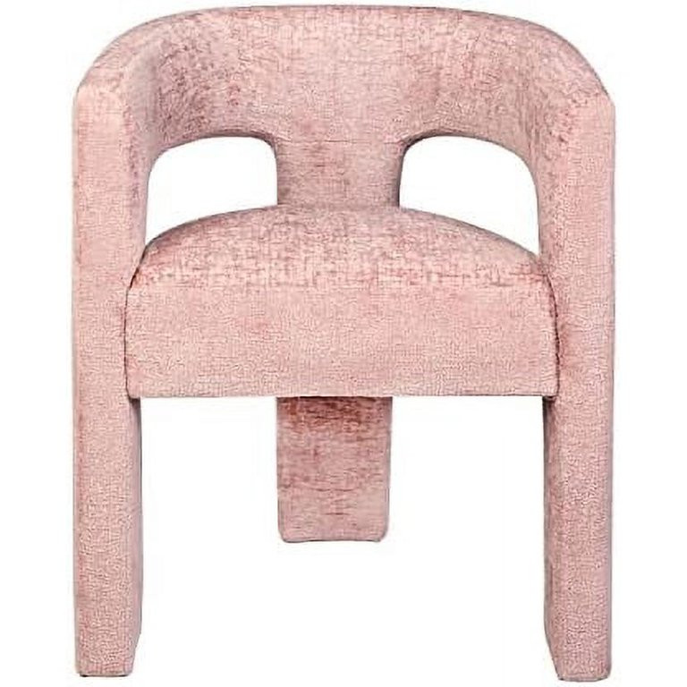 Jofran Gwen Modern Luxury Jacquard Fabric Upholstered Accent Sculpture Dining Armchair, Pink | Walmart (US)