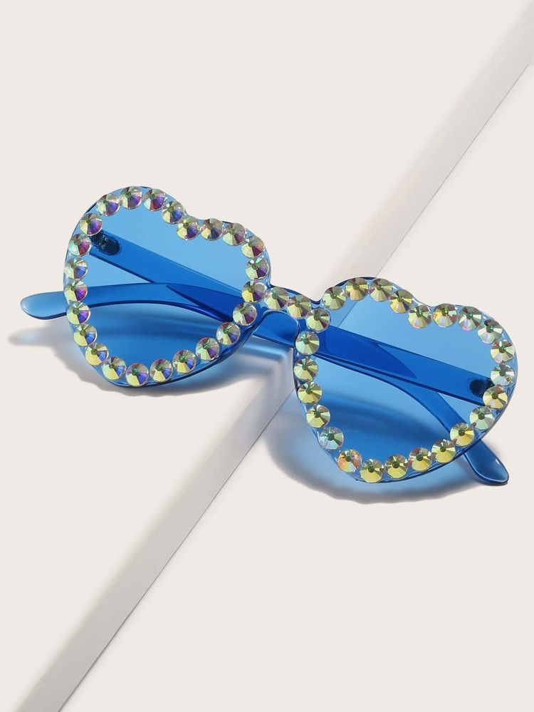 Rhinestone Decor Heart Design Fashion Glasses | SHEIN