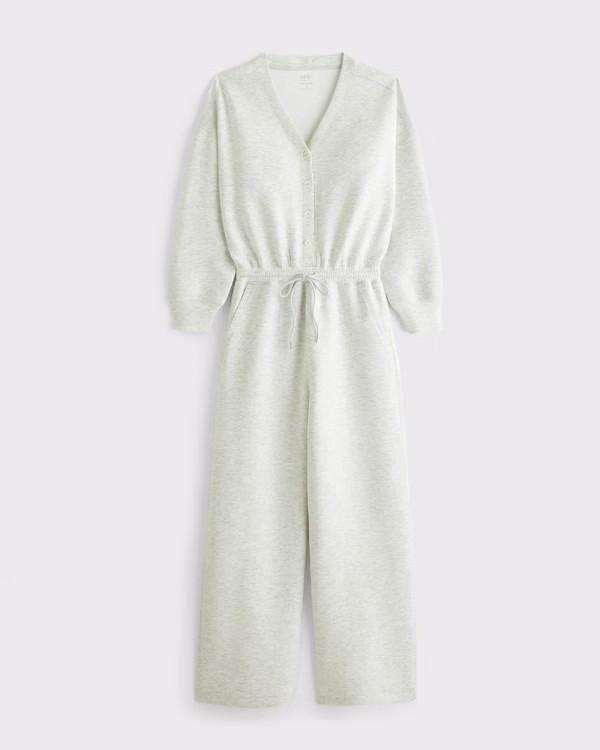 YPB neoKNIT Long-Sleeve Henley Jumpsuit | Abercrombie & Fitch (US)