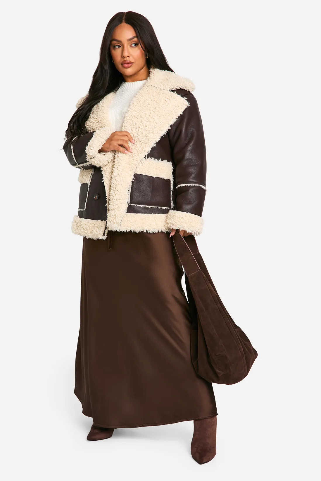 Plus Borg Trim Jacket | boohoo (US & Canada)