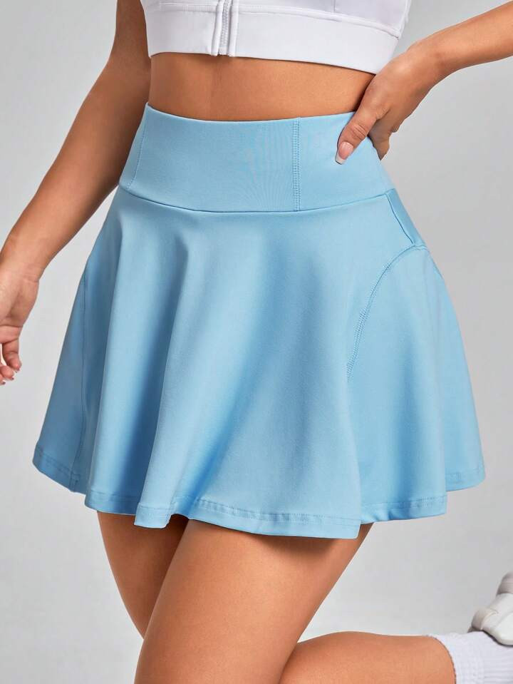 SHEIN EZwear Solid Wideband Waist Skirt With Phone Pocket | SHEIN