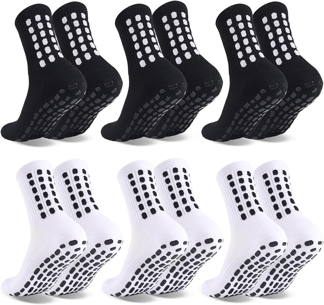 Barrlves 6 Pairs Grip Soccer Socks Colorful Non Slip Sports Football Basketball Hospital Yoga Soc... | Amazon (US)