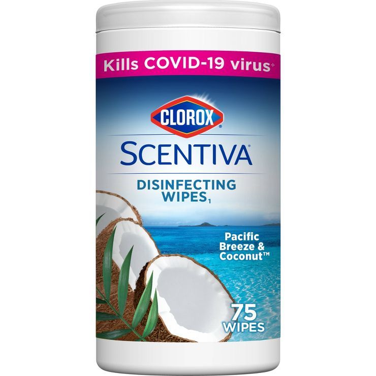 Clorox Scentiva Disinfecting Wipes - Coconut - 75ct | Target
