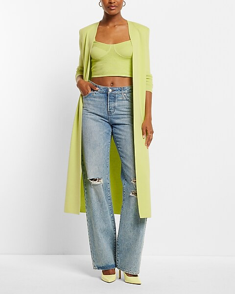 Padded Shoulder Duster Cardigan | Express