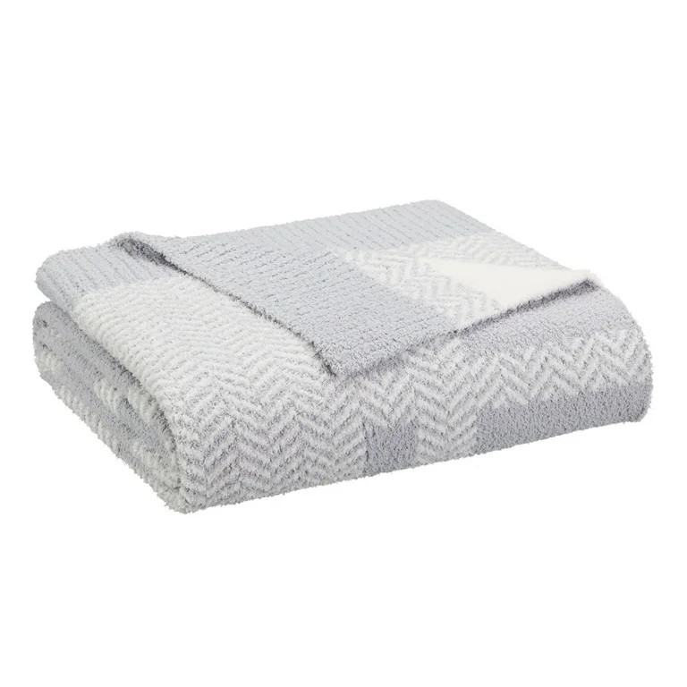 Better Homes and Gardens Cozy Knit Throw, 50"x72", Gray Plaid - Walmart.com | Walmart (US)