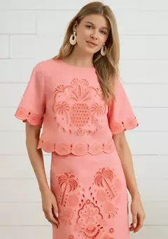 Crown & Ivy™ Sewing Down South x Crown & Ivy™ Hayes Short Sleeve Embroidered Blouse | Belk