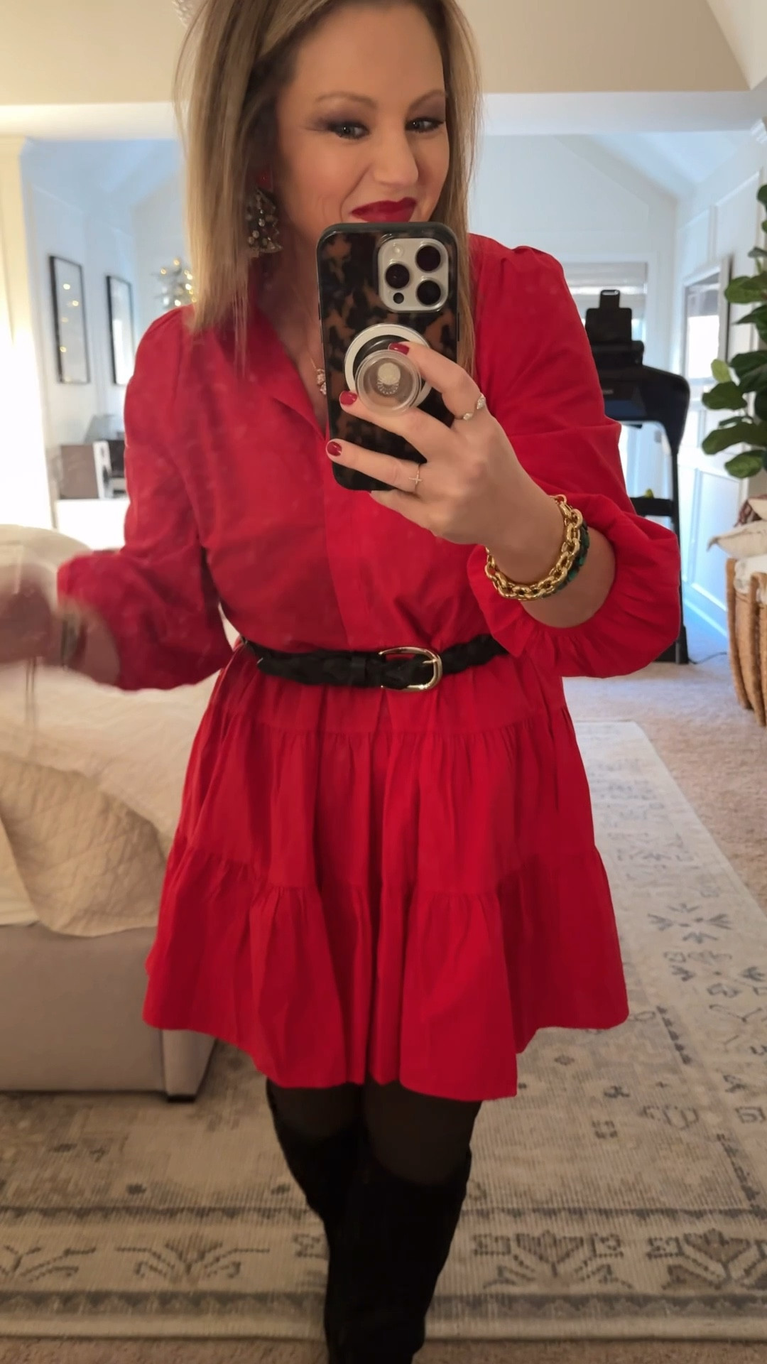 Appropriate for year round but giving holiday. Still in love with this swingy Tuckernuck dress (and have it in multiple
Colors) and the deal on my coat can’t be beat (also have it in multiple colors!) so much of what I’m wearing is on sale and the prices are 🤌🏻 I’m 5’3” and here’s the sizes I’m wearing…
- Dress: M
- Coat: XS
- Belt: XXS-S
- Fleece tights: S/M

Wearing shade Elson in the lipstick and liner.

Christmas dress holiday dress holiday party outfit Christmas party outfit red dress thick tights amazon finds Amazon fashion 

#LTKOver40 #LTKootd #LTKHoliday