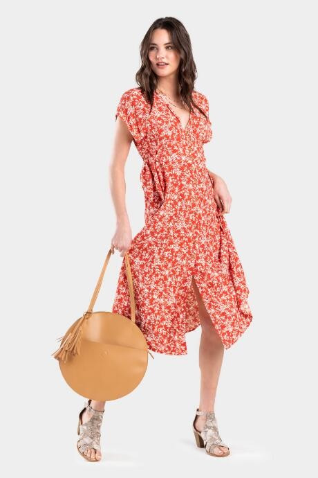 Farron Floral Button Dress - Red | Francesca’s Collections