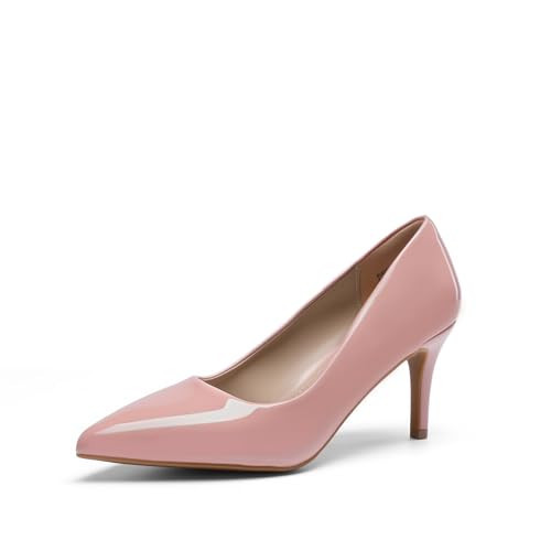 DREAM PAIRS Women's High Stiletto Heels Closed Pointed Toe Dress Pumps Shoes for Wedding Work Office Business, 3 Inches,Size 9.5,Pink-Pat,KUCCI | Amazon (US)