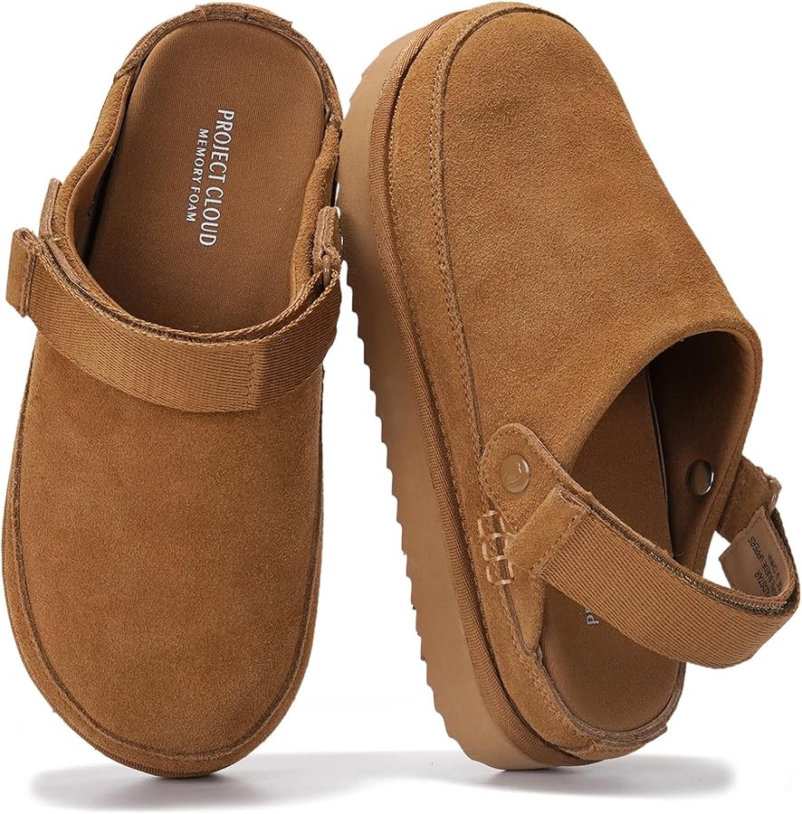 Project Cloud 100% Genuine Leather Clogs for Women - Memory Foam Womens Clogs & Mules with Adjust... | Amazon (US)