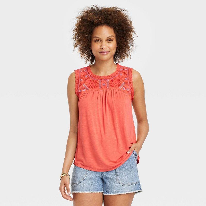 Women's Embroidered Tank Top - Knox Rose™ | Target
