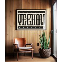 Yeehaw Typography Art Print, Western Wall Art, Cowboy Cowgirl Decor, Country Rustic Nursery Graphic Type Print | Etsy (US)
