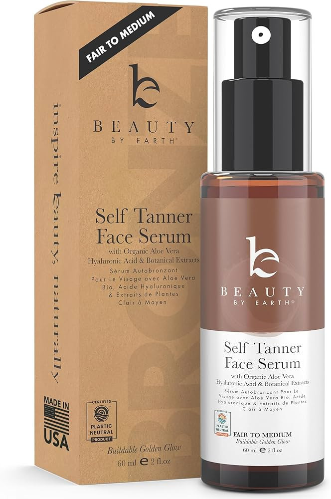 Face Tanner Serum - Fair to Medium Sunless Tanner for Face Sunless Tanner with Hyaluronic Acid - ... | Amazon (US)