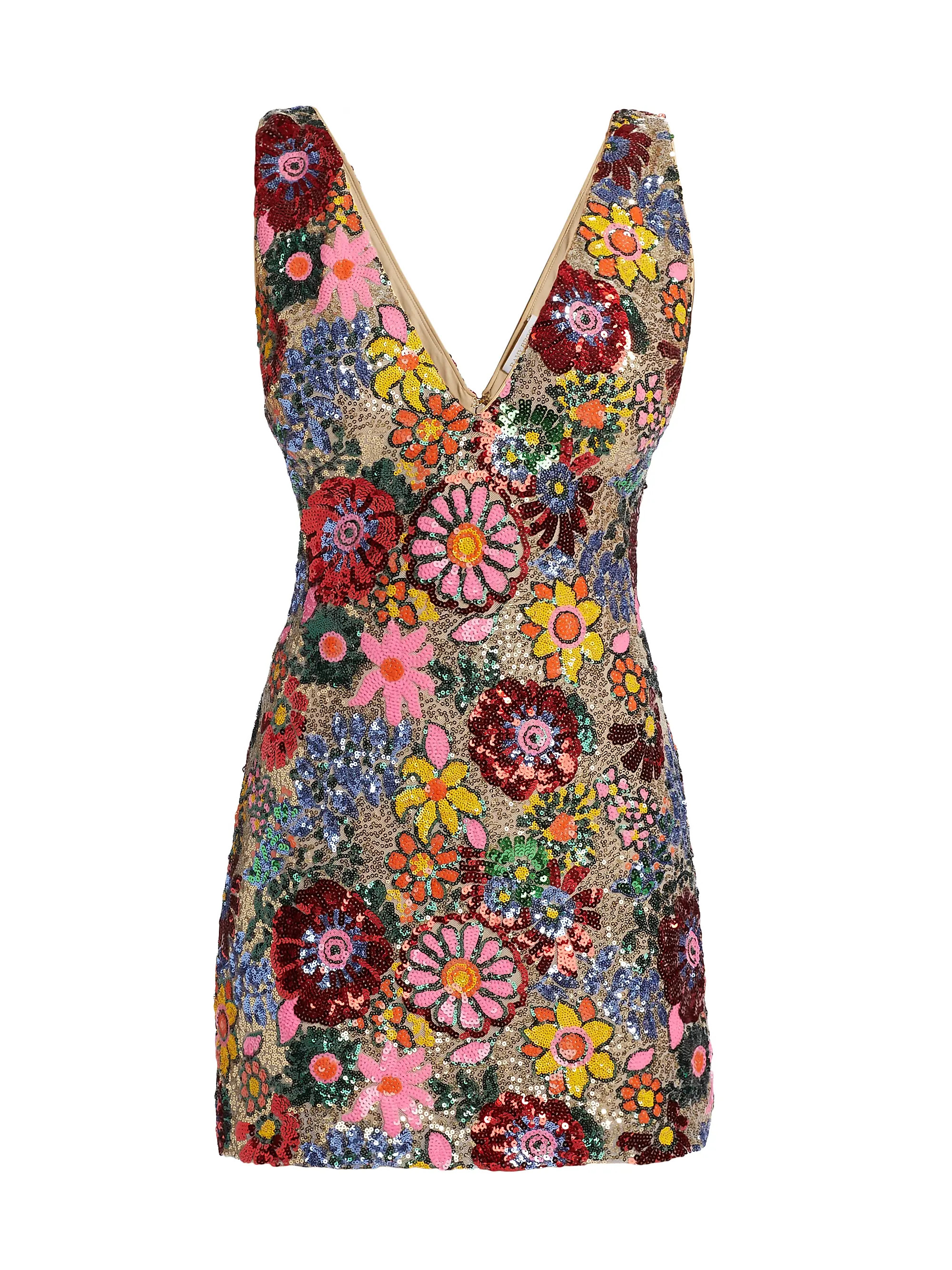 Aera Floral-Sequined Sheath Minidress | Saks Fifth Avenue