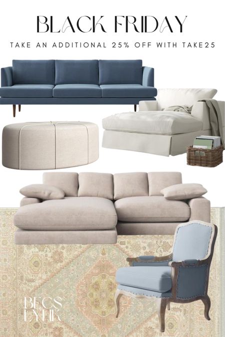 Black Friday Living Room Furniture on sale - take an additional 25% off the sale price of slipcovered sofas, sectionals, arm chairs, and accent chairs with code TAKE25

#LTKhome #LTKsalealert #LTKCyberweek