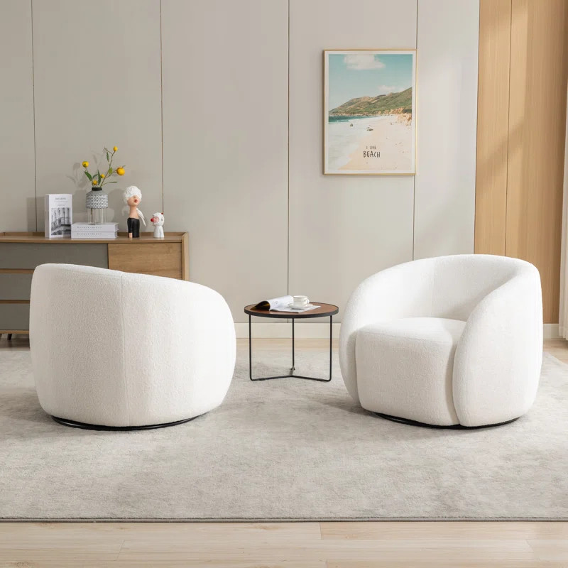 Katherline Upholstered Swivel Armchair (Set of 2) | Wayfair North America