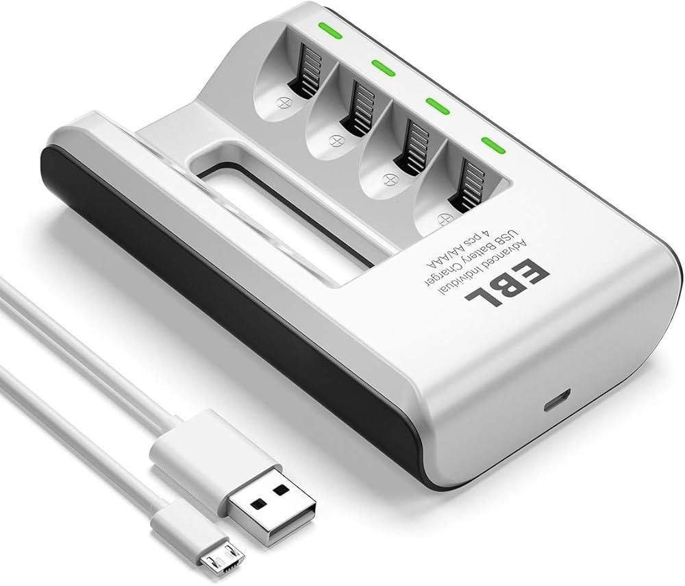 EBL Smart C807 Battery Charger for 1/2/3/4 AA AAA NiMH NiCD Rechargeable Batteries - Freely Charg... | Amazon (US)