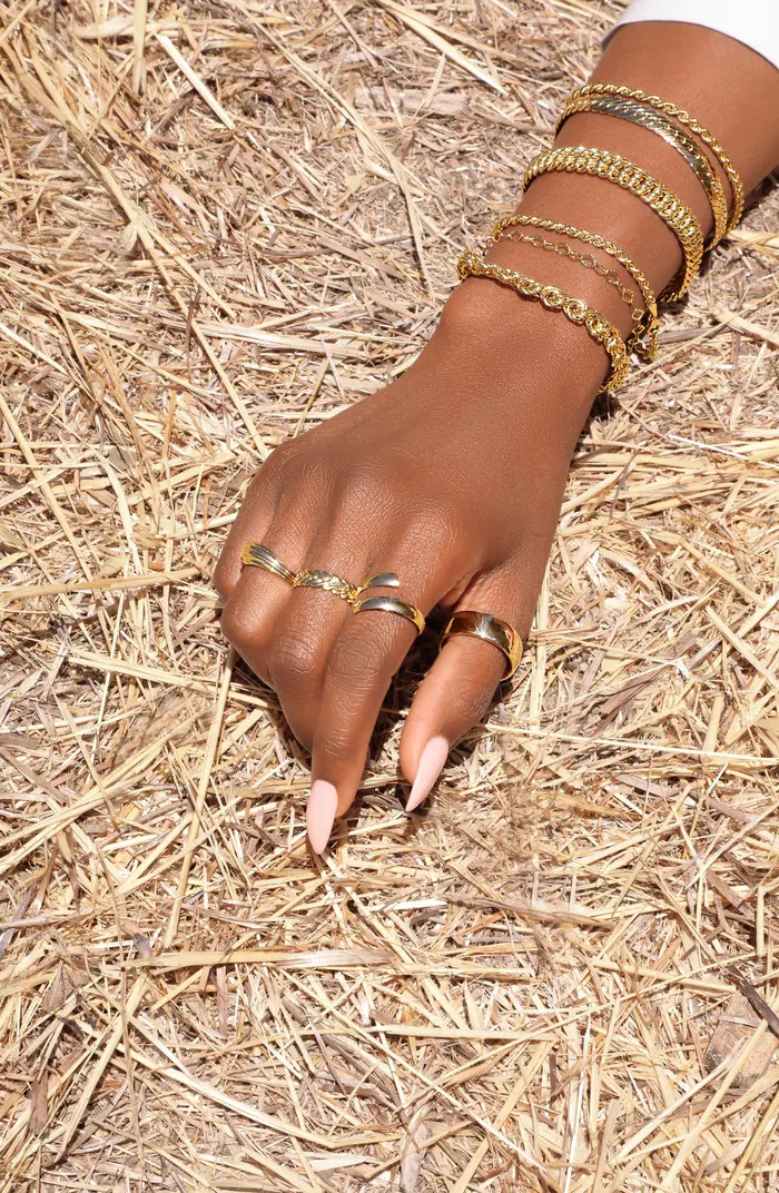 14K Gold Beveled Edge Bypass Ring | Nordstrom