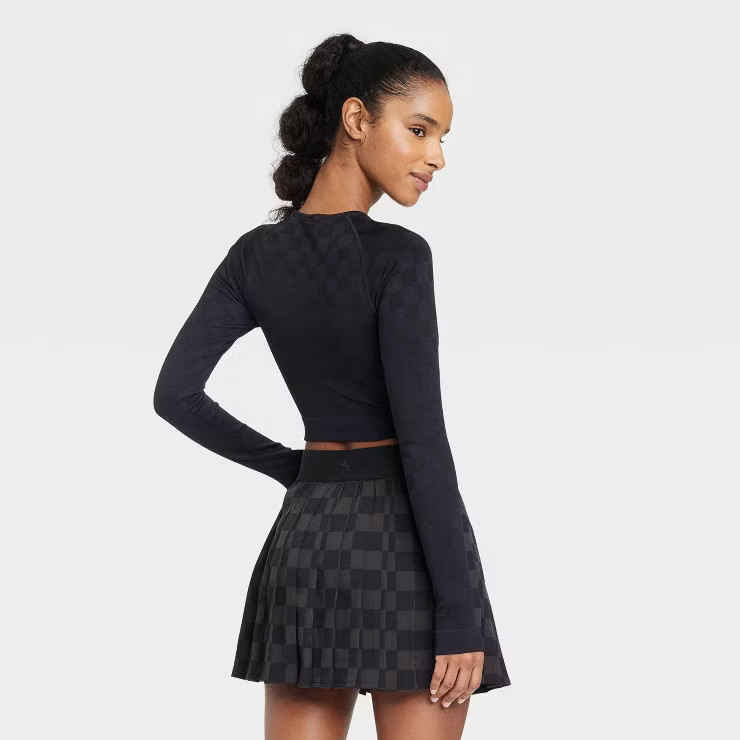 Women's Long Sleeve Jacquard Seamless Cropped Top - JoyLab™ | Target