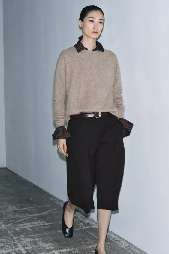 WOOL AND CASHMERE LONG SLEEVE JUMPER | Zara UK