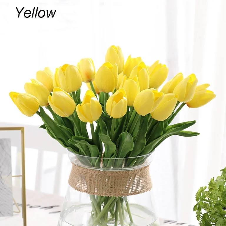 Artificial Tulips Real Touch Fake Flowers Artificial Tulips Flowers Arrangement Bouquet for Home ... | Walmart (US)