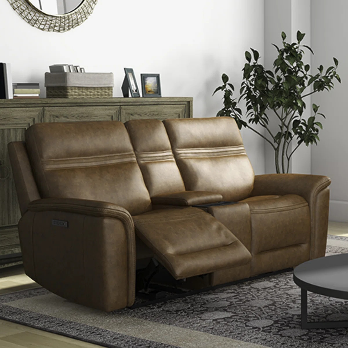 Cabrero 79'' Leather Power Reclining Loveseat | Wayfair North America