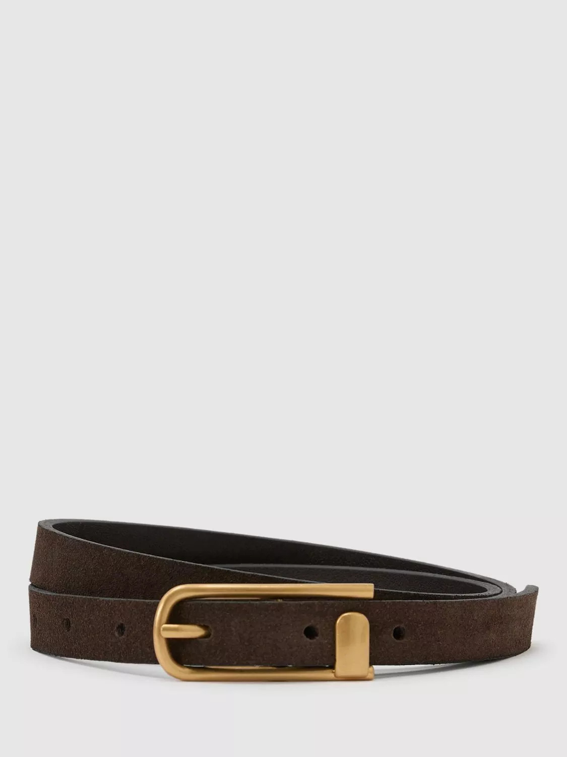 Reiss Iris Suede Belt, Chocolate | John Lewis (UK)
