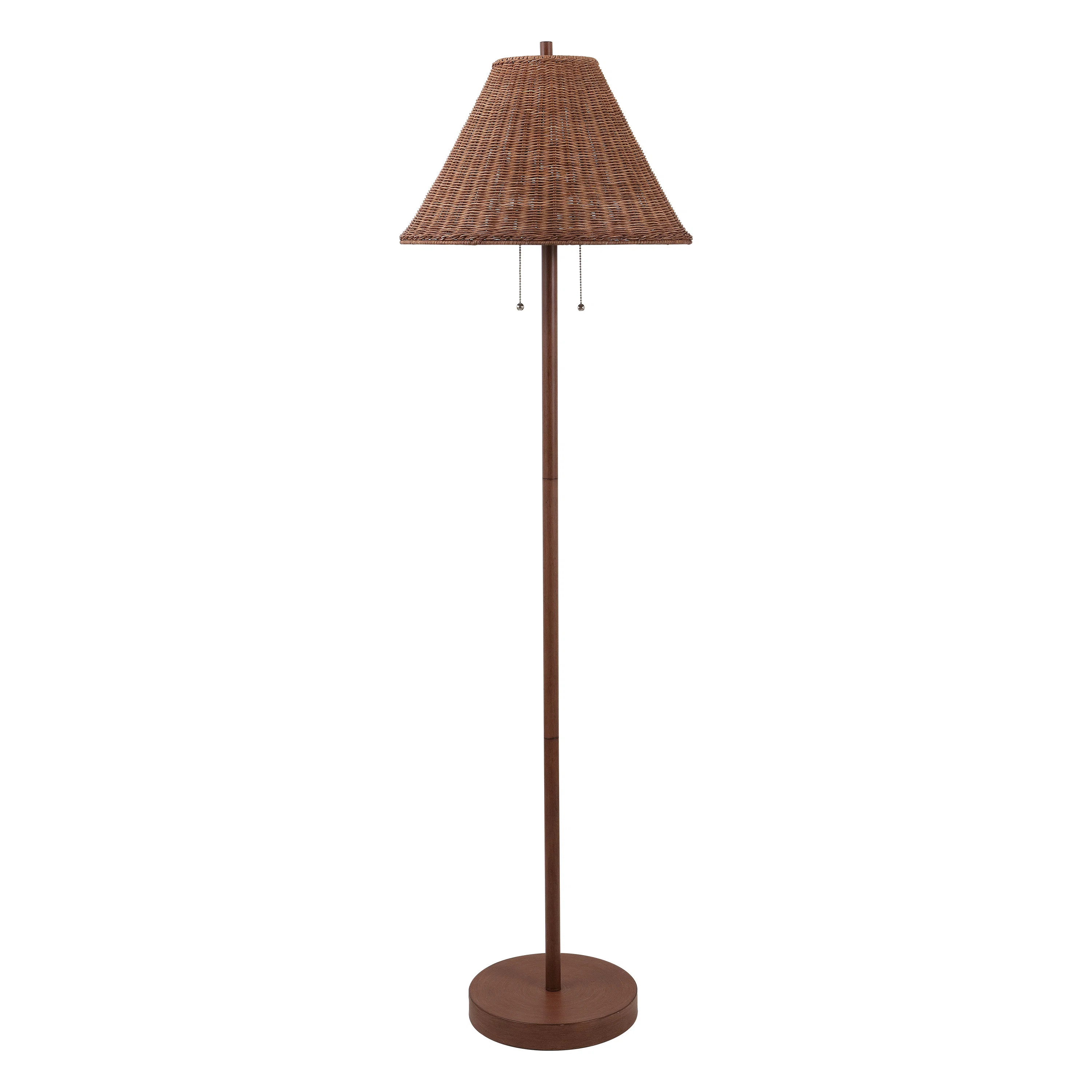 Igby 61'' Brown Wood Traditional Floor Lamp | Wayfair North America