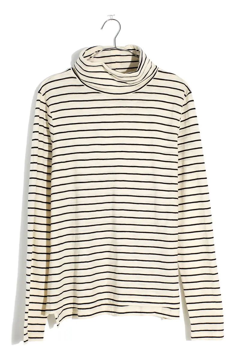 Madewell Whisper Cotton Stripe Turtleneck | Nordstrom | Nordstrom