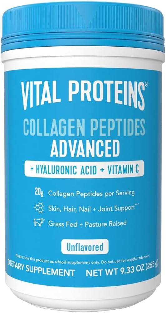 Vital Proteins Collagen Powder Supplement Hydrolyzed Peptides with Hyaluronic Acid and Vitamin C ... | Amazon (US)