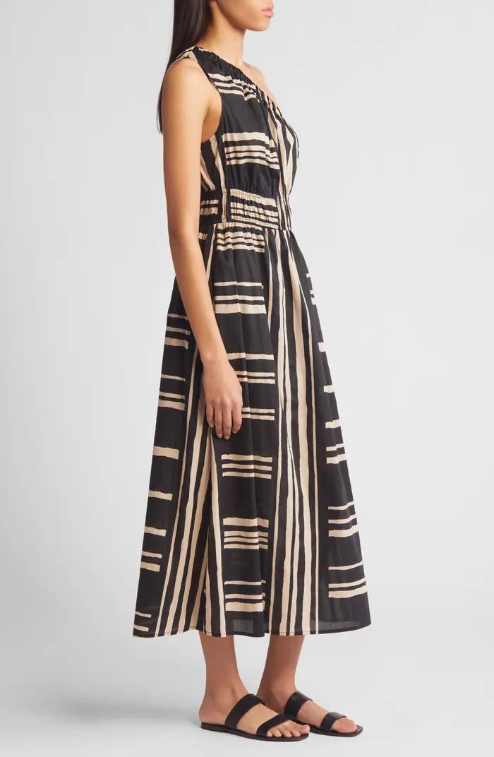 Rails Selani Stripe One-Shoulder Cotton Midi Dress | Nordstrom | Nordstrom