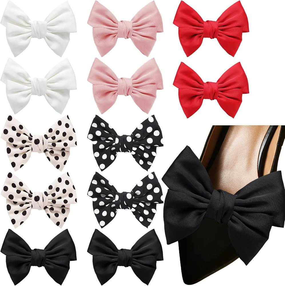 XunYee 12 Pcs Bow Shoe Clips Bow Shoe Buckle Decorative Bow Clips for Shoes Elegant Removable Sho... | Amazon (US)