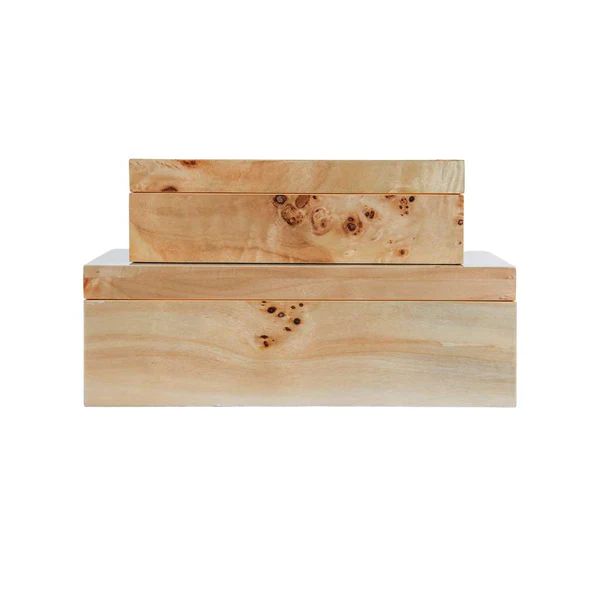 Burl Wood Storage Box Set | Meridian