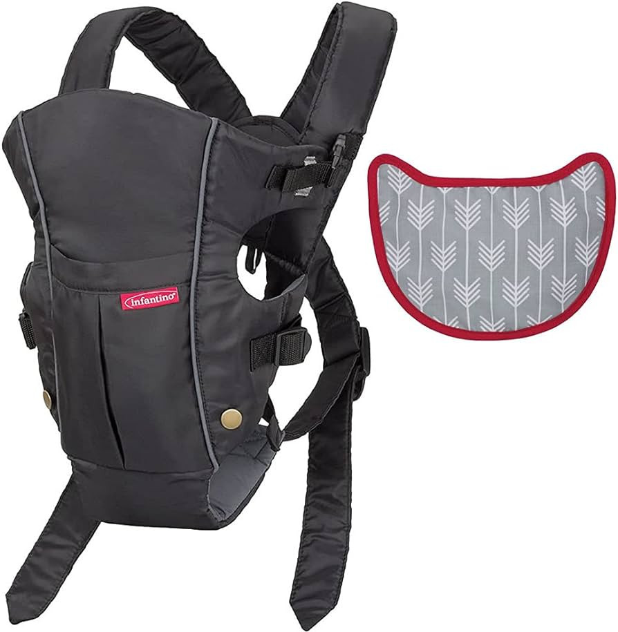 Infantino Swift Classic Carrier with Pocket - 2 Ways to Carry Black Carrier with Wonder Bib & Ess... | Amazon (US)