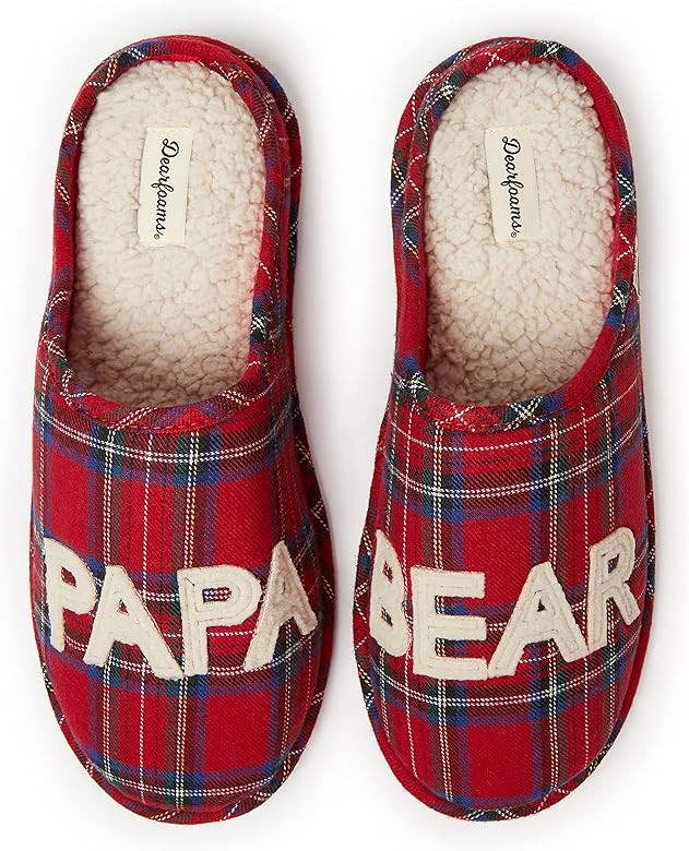 Amazon.com: Dearfoams Men's Papa Bear Slipper, Tartan Plaid, Small : Toys & Games | Amazon (US)