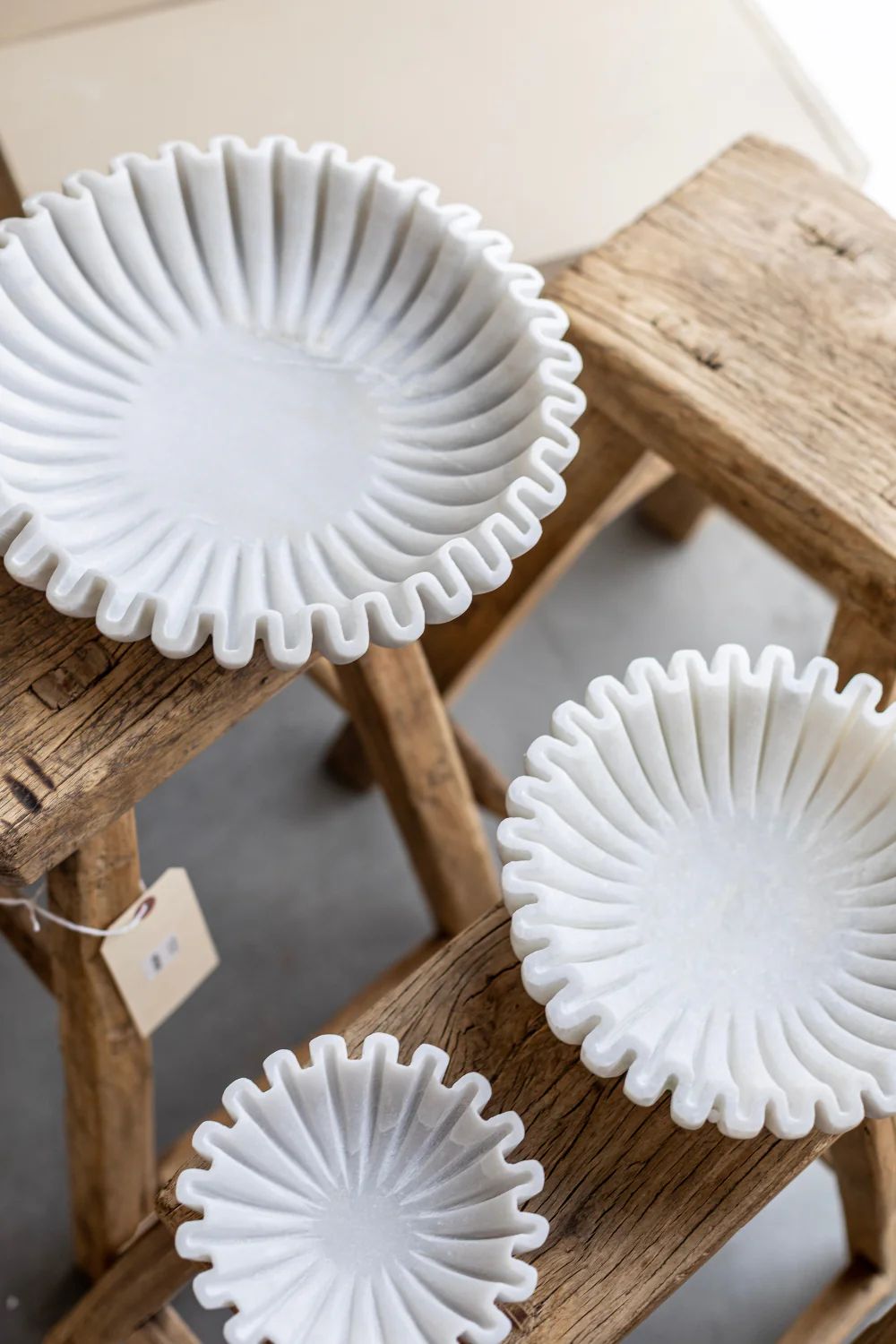 Marble Fluted Scalloped Bowls Large | Luxe B Co
