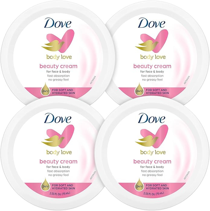 Dove Lotion, Beauty Cream - Light, Fast-Absorbing Face and Body Cream for Normal to Dry Skin, 24-... | Amazon (US)