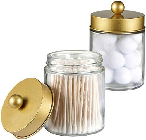 Apothecary Jars Bathroom Storage Organizer -Countertop Storage Organizer Canister Jar - Cute Qtip Di | Amazon (US)