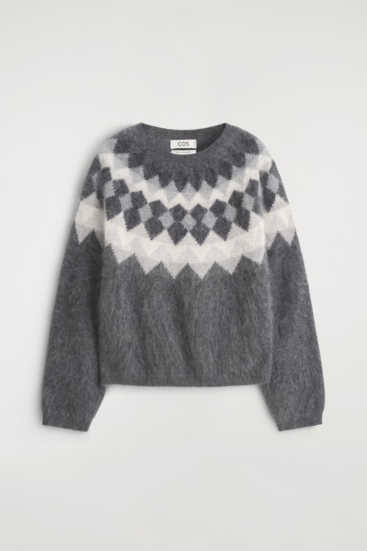 KASCHMIRPULLOVER MIT FAIR-ISLE-MUSTER - ANTHRAZIT/GRAU | COS DE | COS (EU)